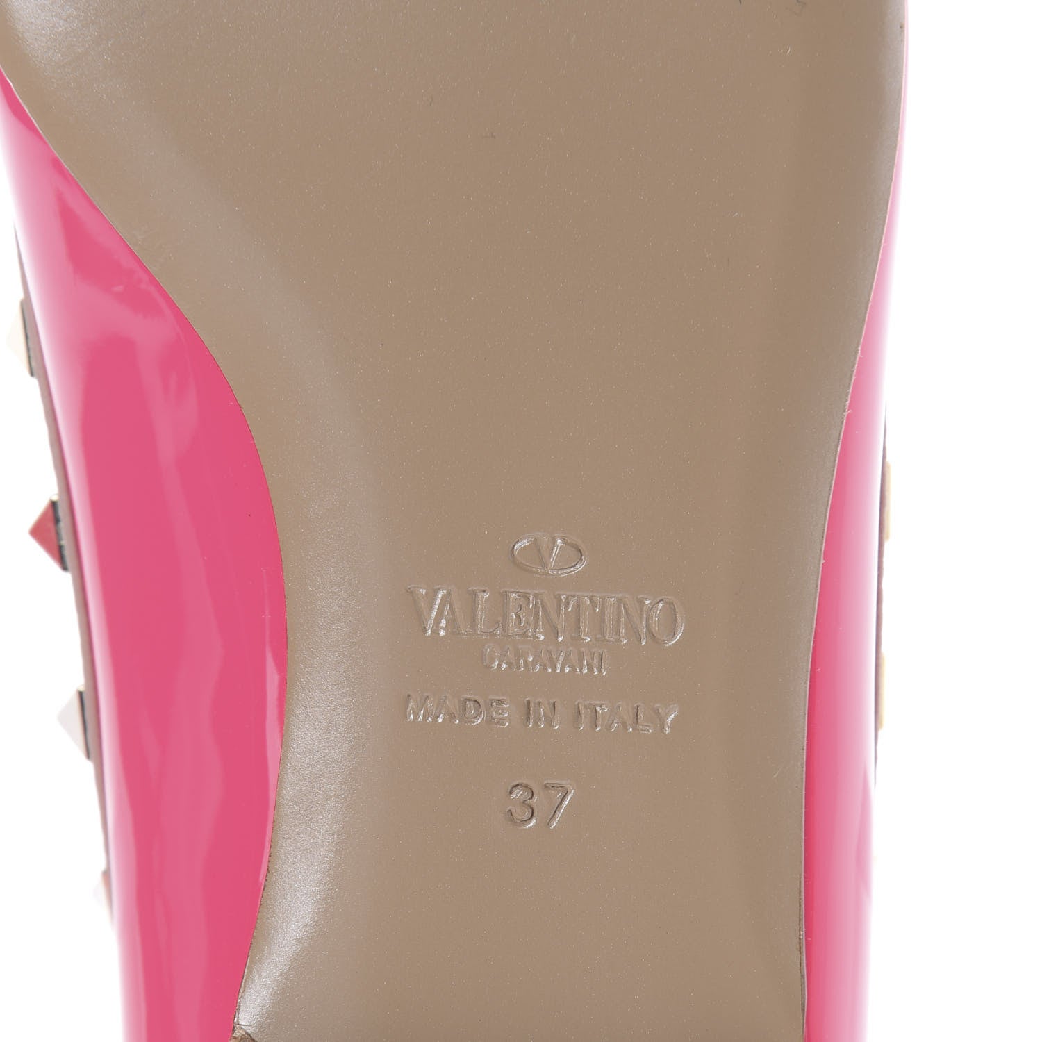 Valentino Garavani Patent Rockstud Ballerina Flats 37 Peony Poudre 4 of 9