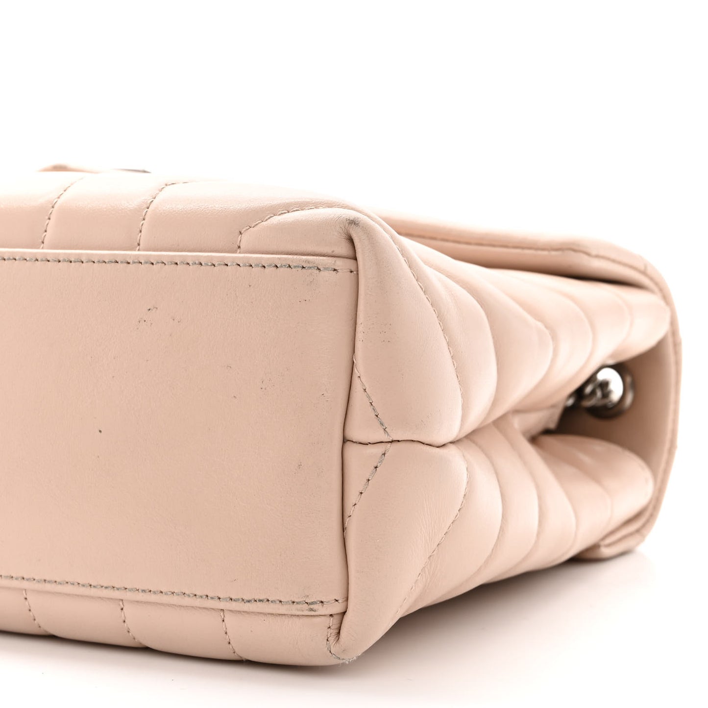 Calfskin Y Quilted Monogram Small Loulou Chain Satchel Marble Pink