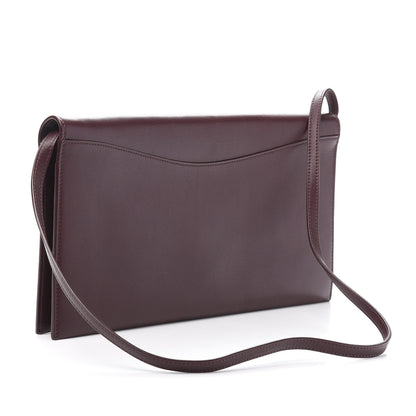 Celine Calfskin Oval Clutch on Strap Burgundy 3 of 9