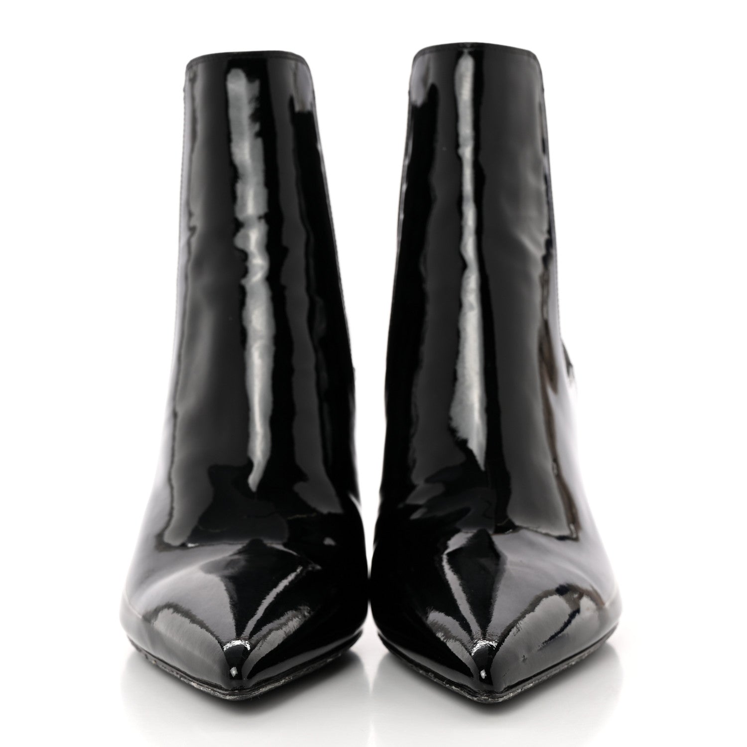 Saint Laurent Patent Opyum Ankle Booties 37 Black 2 of 12