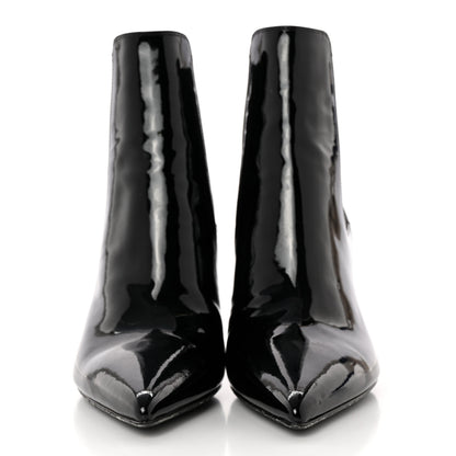Saint Laurent Patent Opyum Ankle Booties 37 Black 2 of 12