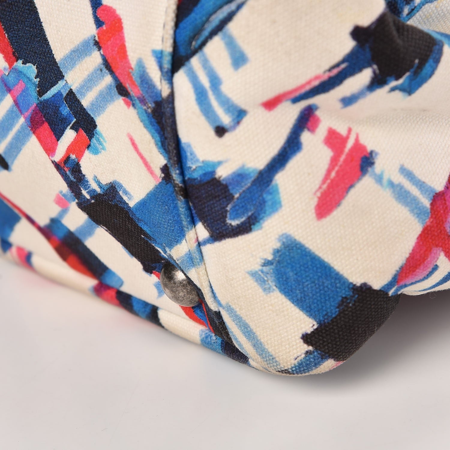 Chanel Canvas Printed XXL Travel Flap Bag White Blue Red Black 15 of 15