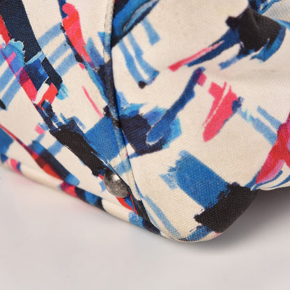 Chanel Canvas Printed XXL Travel Flap Bag White Blue Red Black 15 of 15