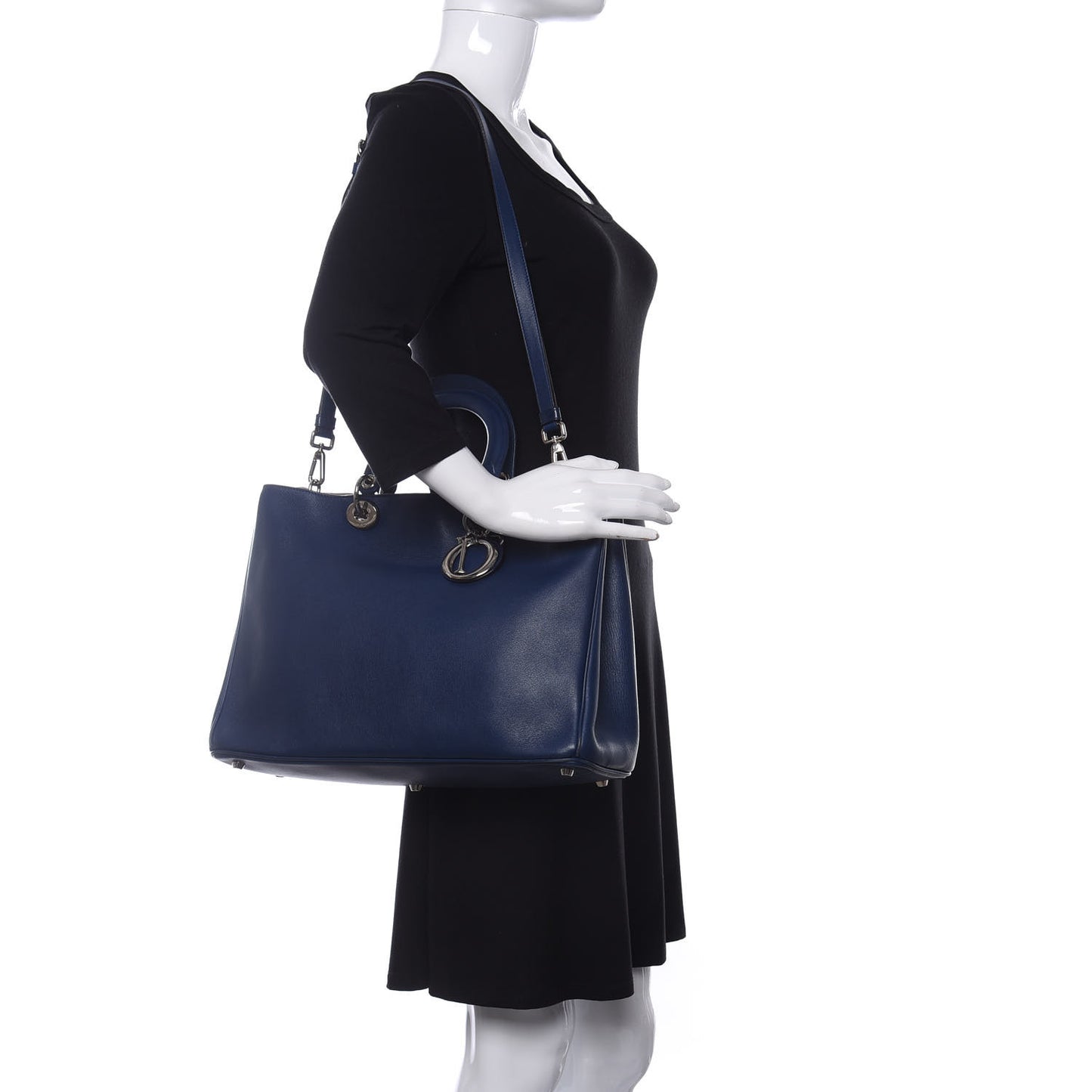 Smooth Calfskin Large Diorissimo Tote Blue