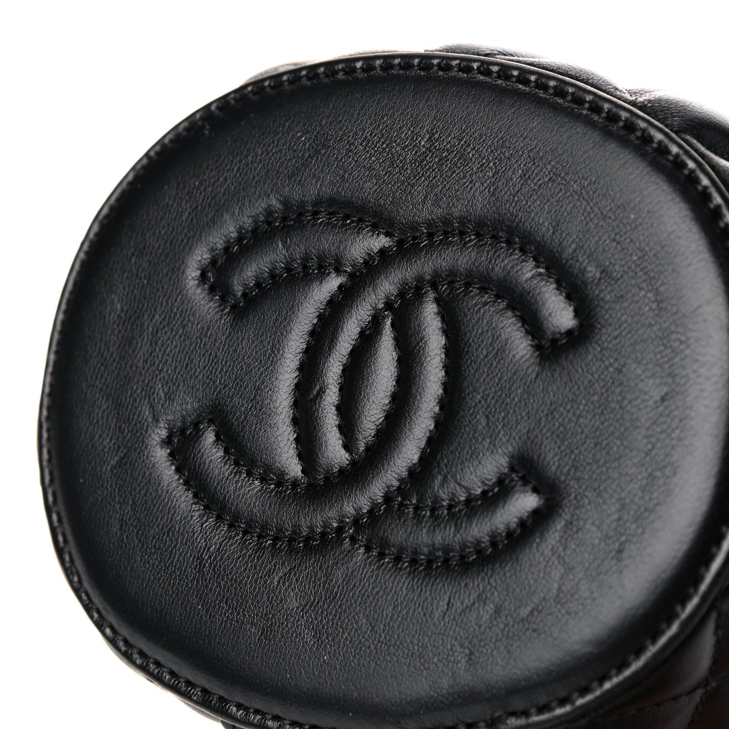 Lambskin Quilted Crown Box Bag Black