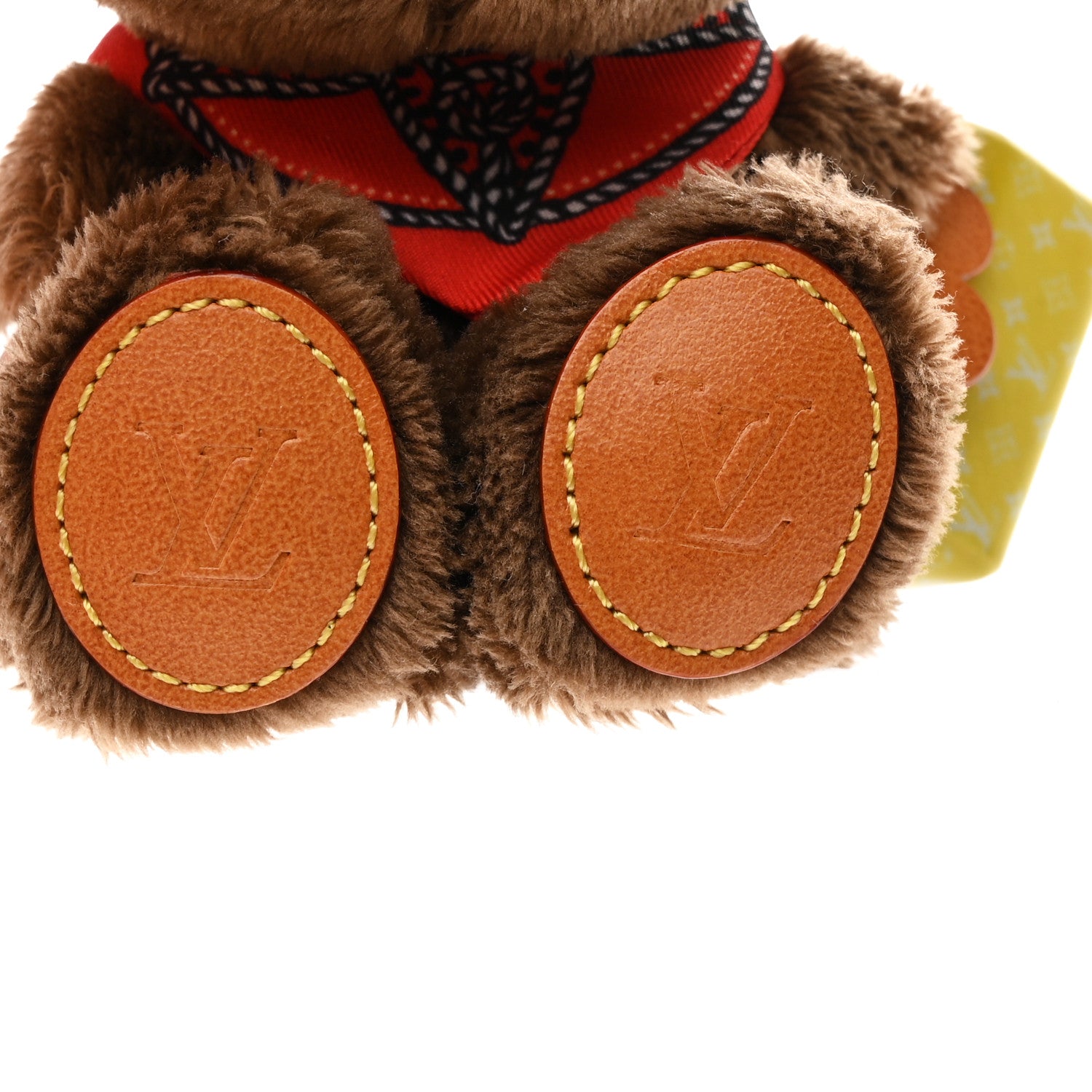 Louis Vuitton Faux Fur LV Louis Bear Western Bag Charm Key Holder Red 3 of 4