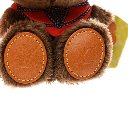 Louis Vuitton Faux Fur LV Louis Bear Western Bag Charm Key Holder Red 3 of 4
