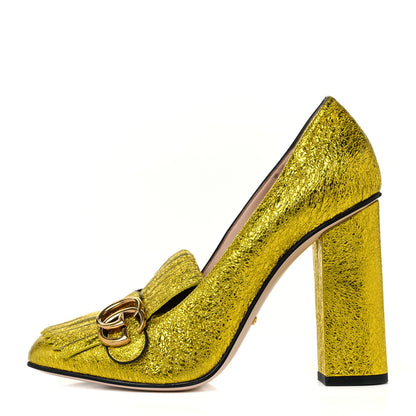 Gucci Galassia GG Marmont Fringe 105mm Loafer Pumps 41 Mimosa 1 of 10