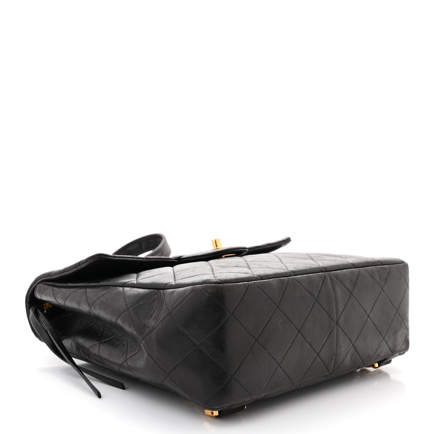 Lambskin Quilted Backpack Dark Brown