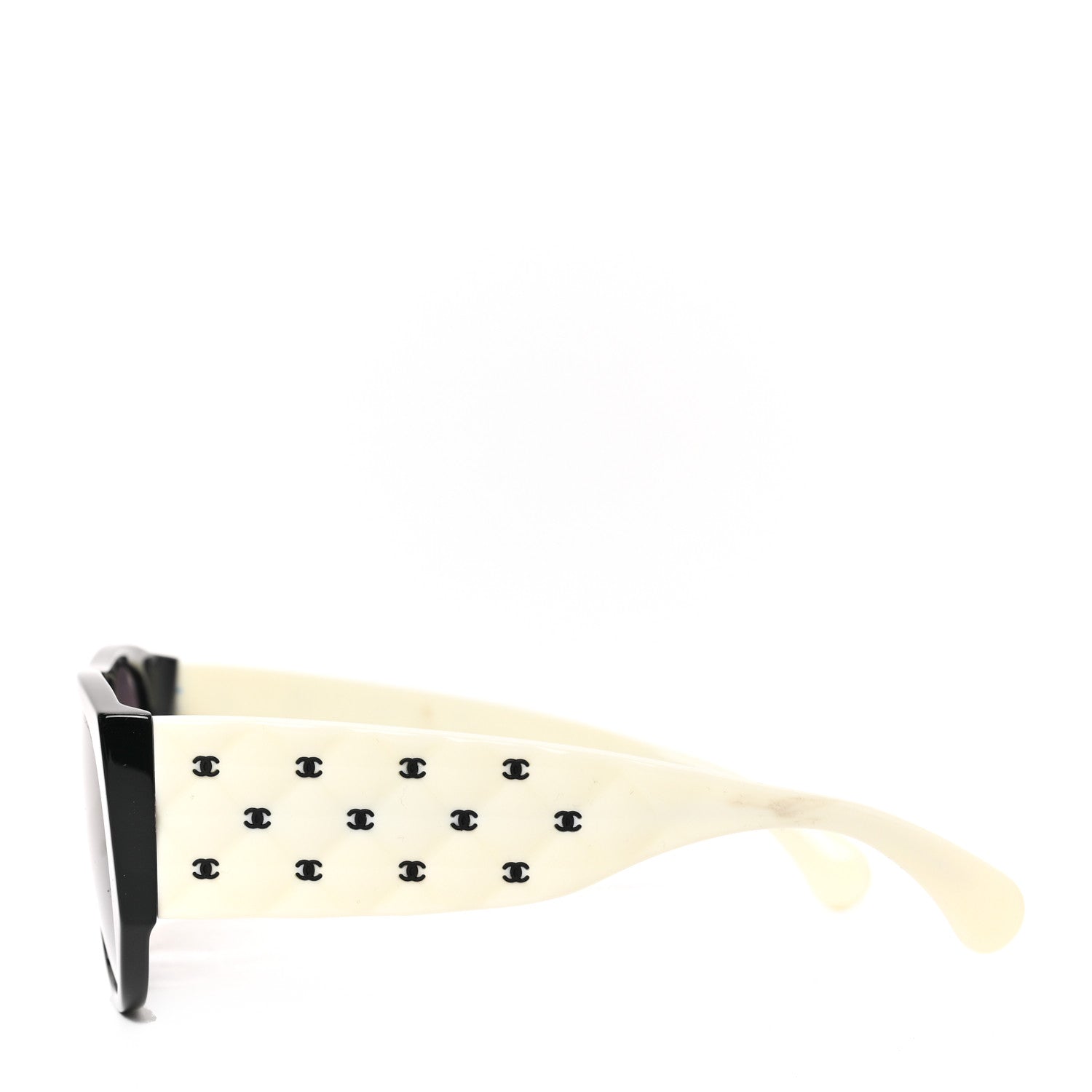 Chanel Acetate Quilted CC Pilot Sunglasses 71465 White Black 3 of 7
