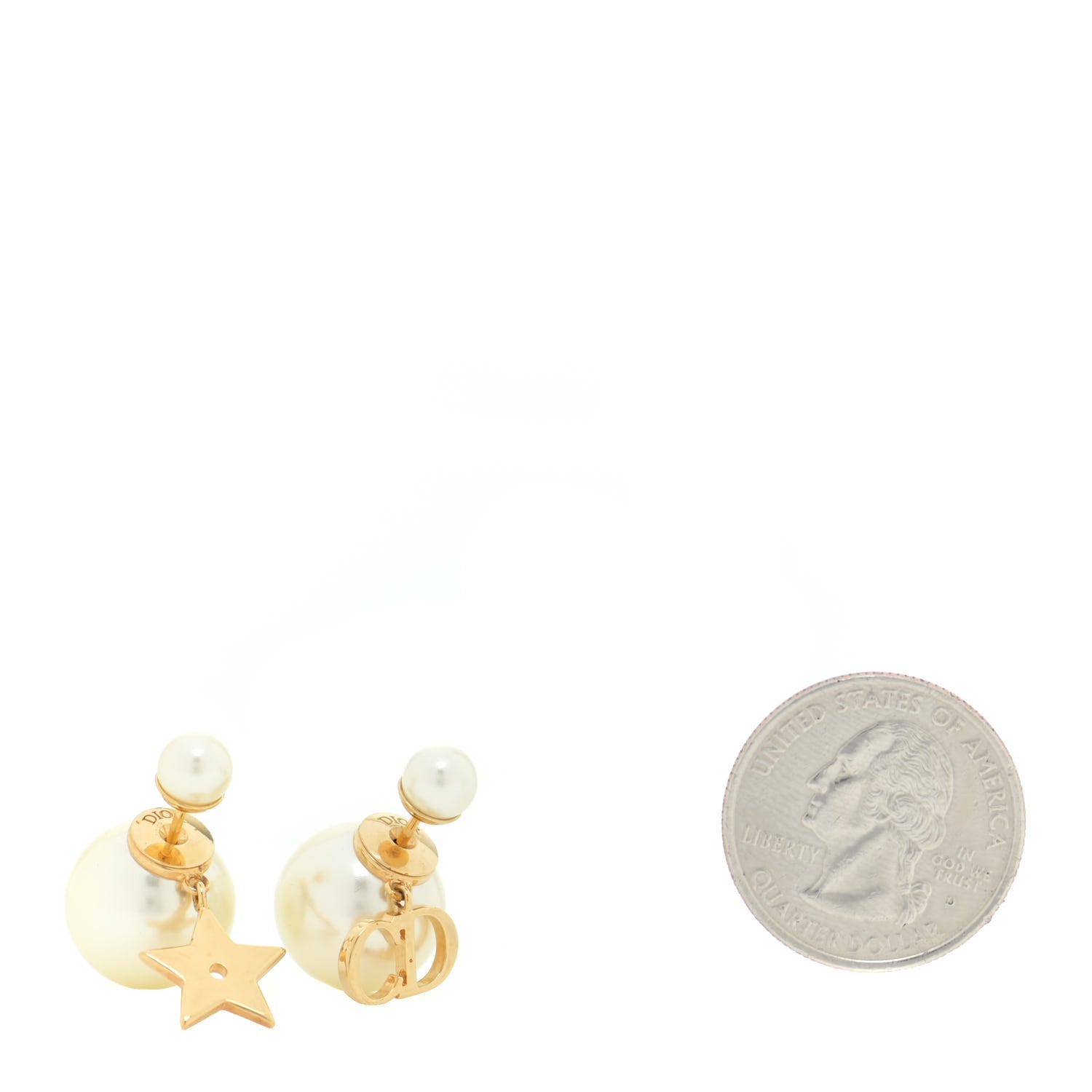 Christian Dior Pearl Mise En Dior Logo Tribal Earrings 2 of 4