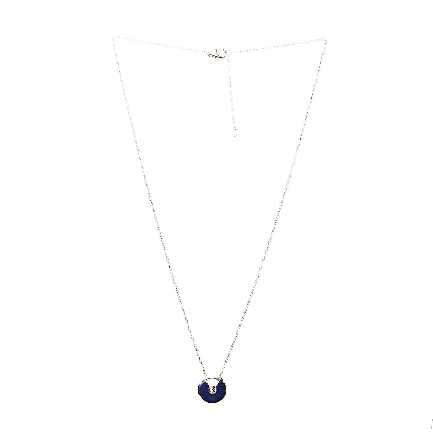 Cartier 18K Yellow Gold Diamond Lapis Lazuli XS Amulette de Pendant Necklace 3 of 6