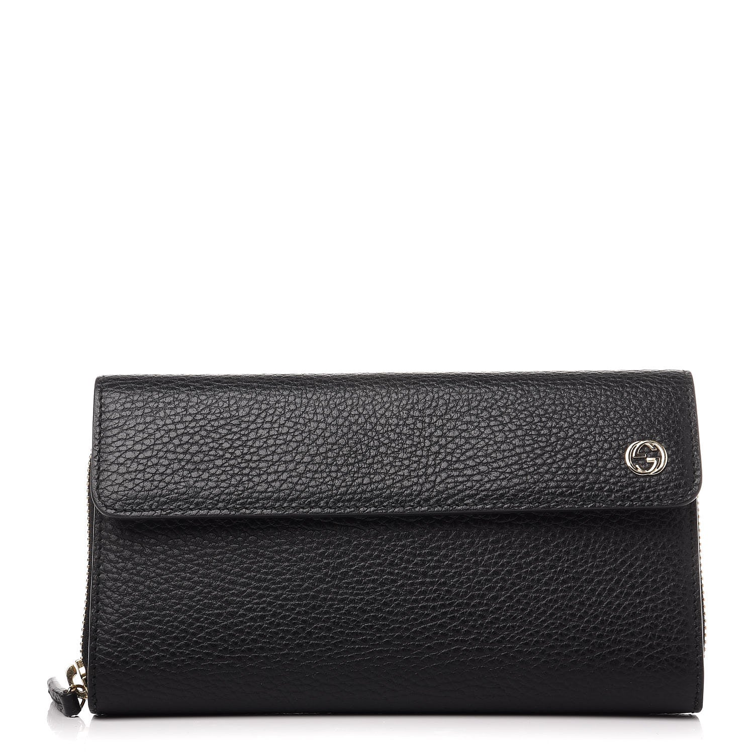 Gucci Dollar Calfskin Interlocking G Continental Wallet Black 1 of 9