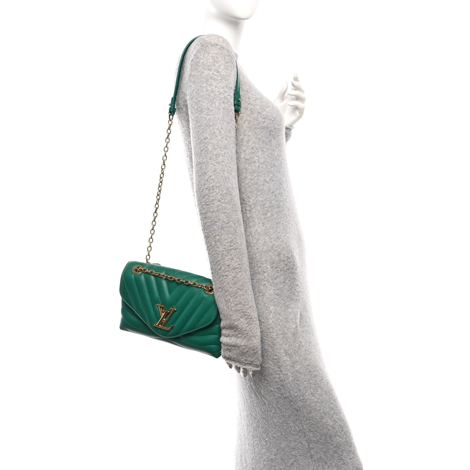 Louis Vuitton Calfskin New Wave Chain Bag MM NM  Emerald 2 of 10