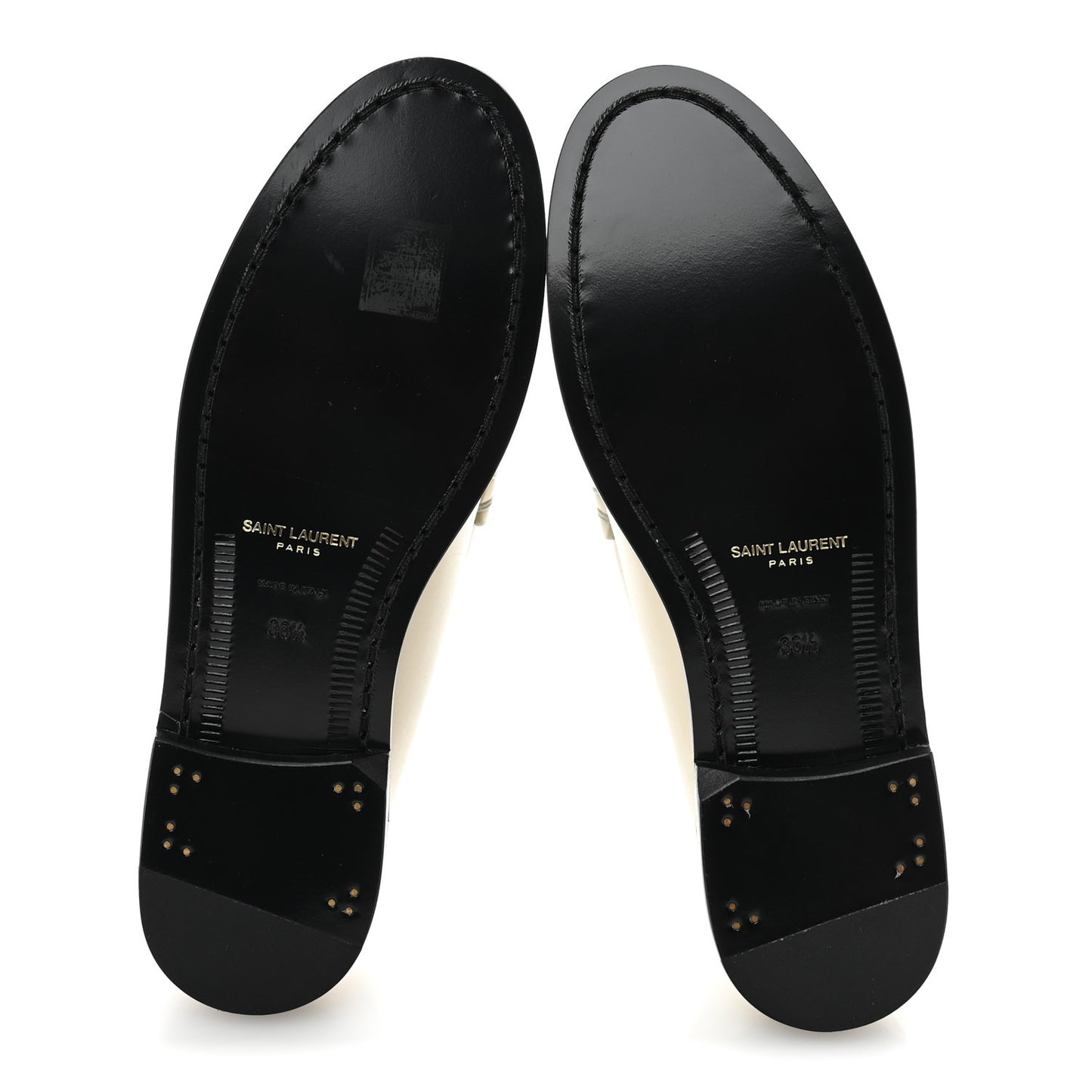Calfskin Penny Loafers 36.5 Pearl