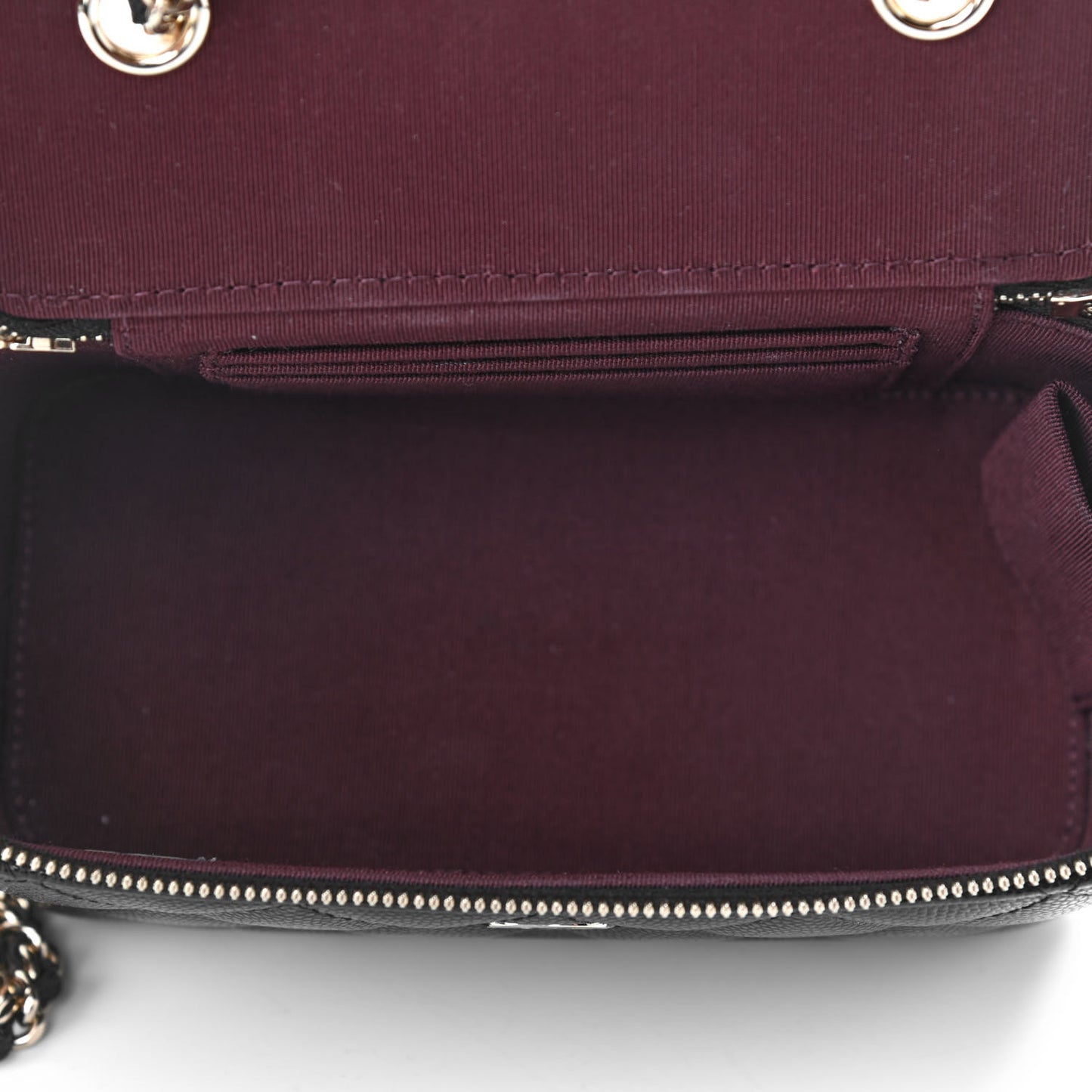 Caviar Quilted Small Vanity Case With Chain Black