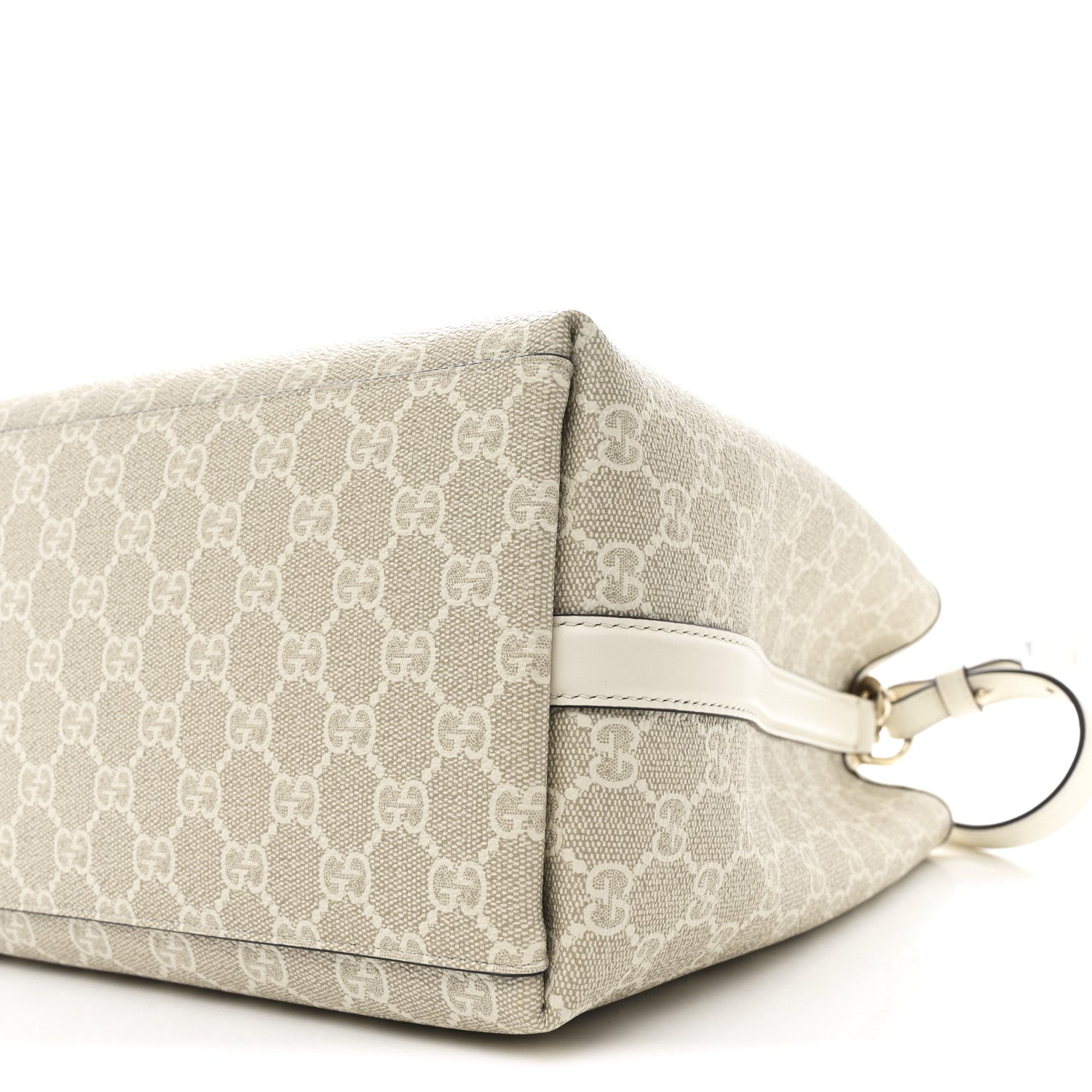 Gucci GG Supreme Monogram Medium Emblem Bucket Bag Beige White 11 of 11