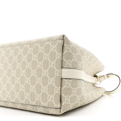 Gucci GG Supreme Monogram Medium Emblem Bucket Bag Beige White 11 of 11