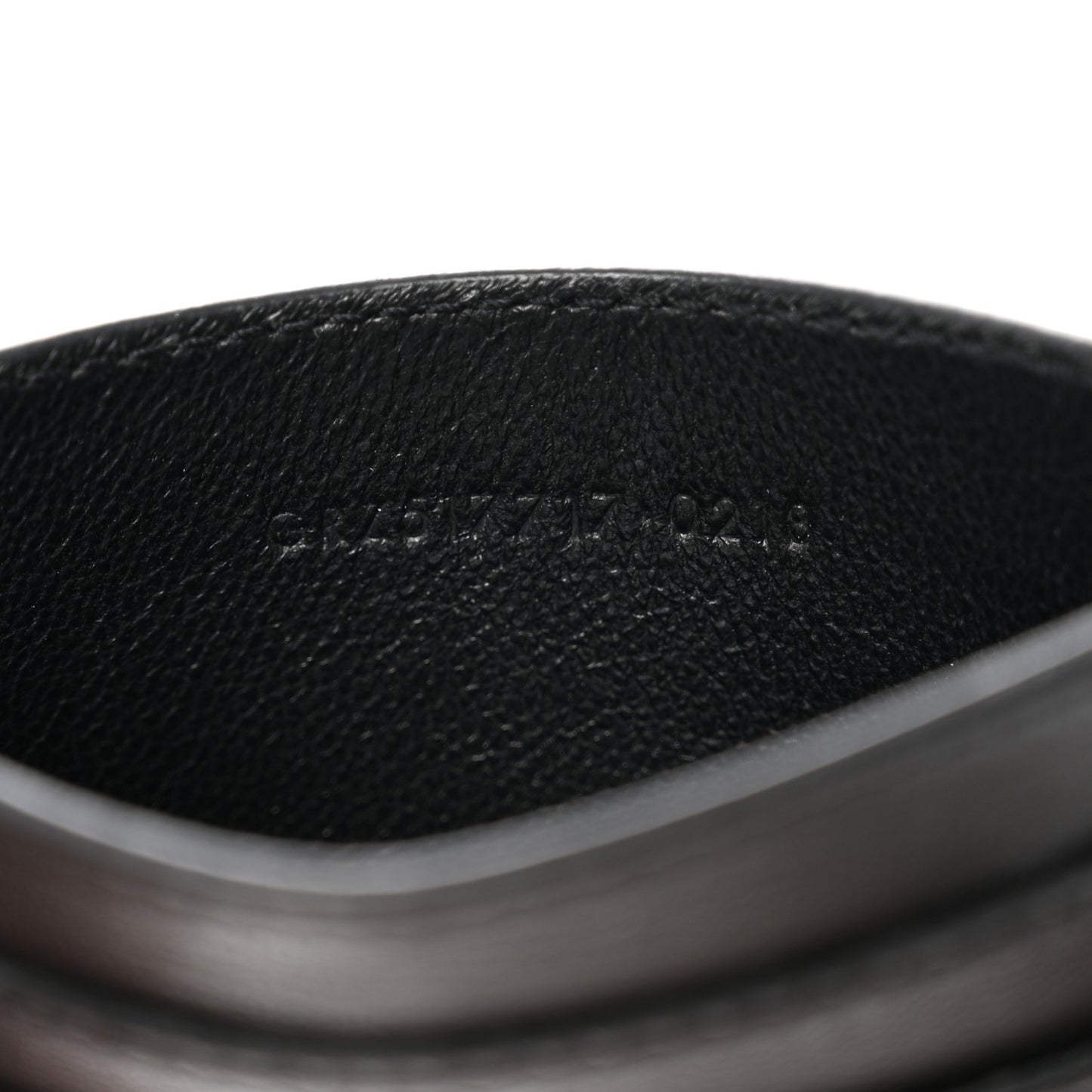 Calfskin Heart Embossed Card Case Black