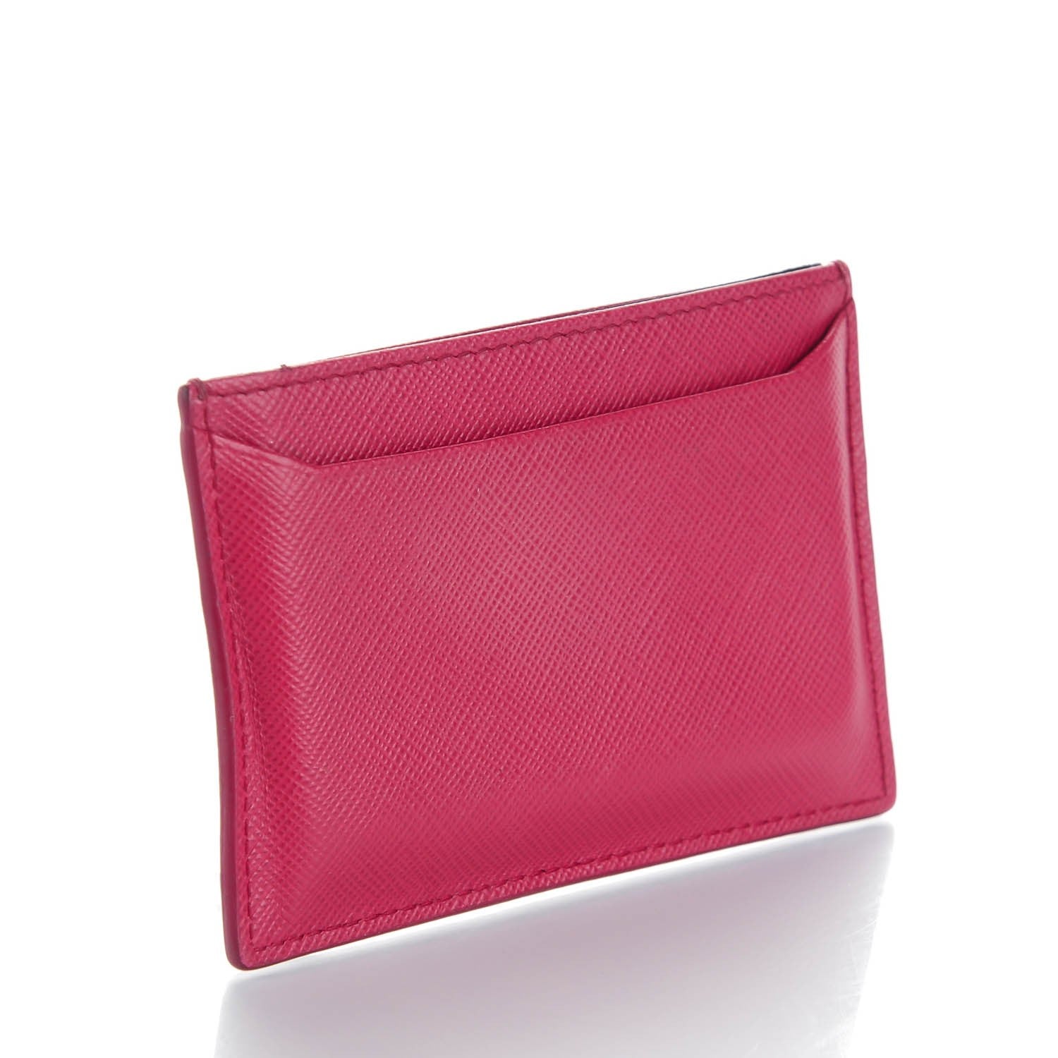 Prada Saffiano Metal Card Case Ibisco 3 of 7