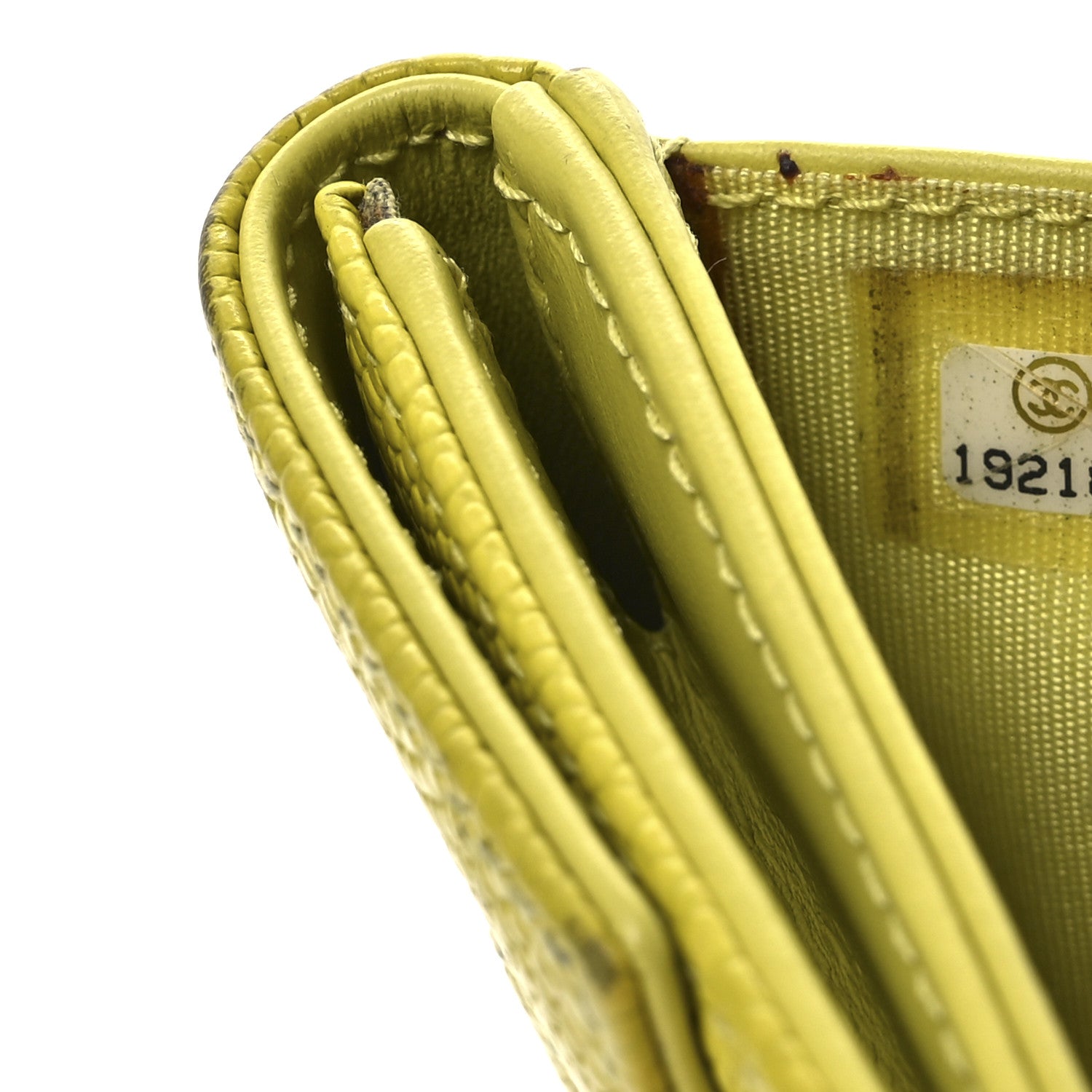 Chanel Caviar Timeless CC Compact French Wallet Yellow 9 of 15