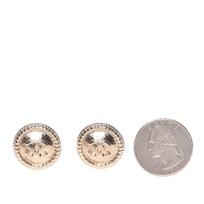 Chanel CC Button Earrings Gold 2 of 4