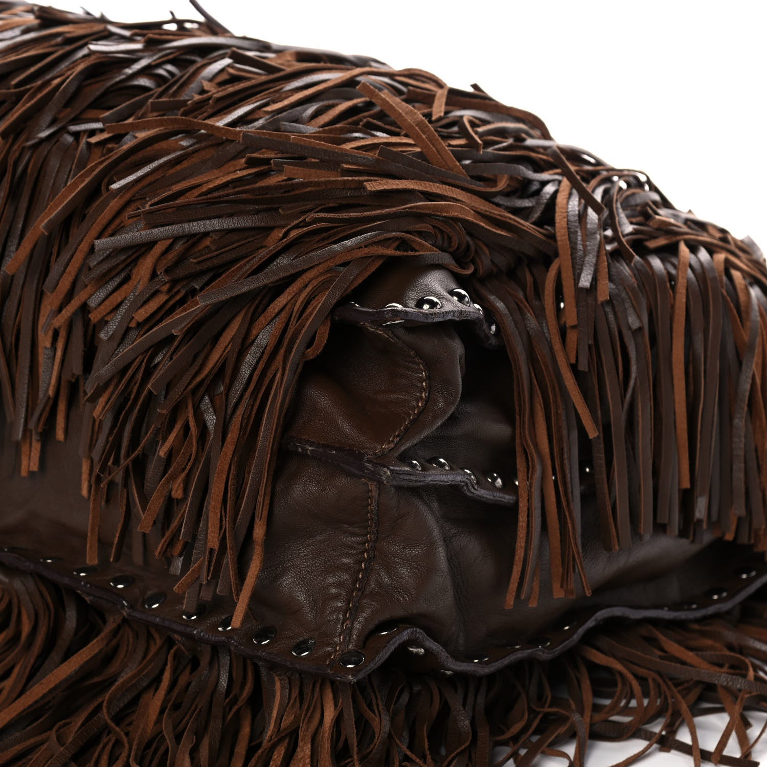 Prada Nappa Fringe Shopping Tote Noce 10 of 12