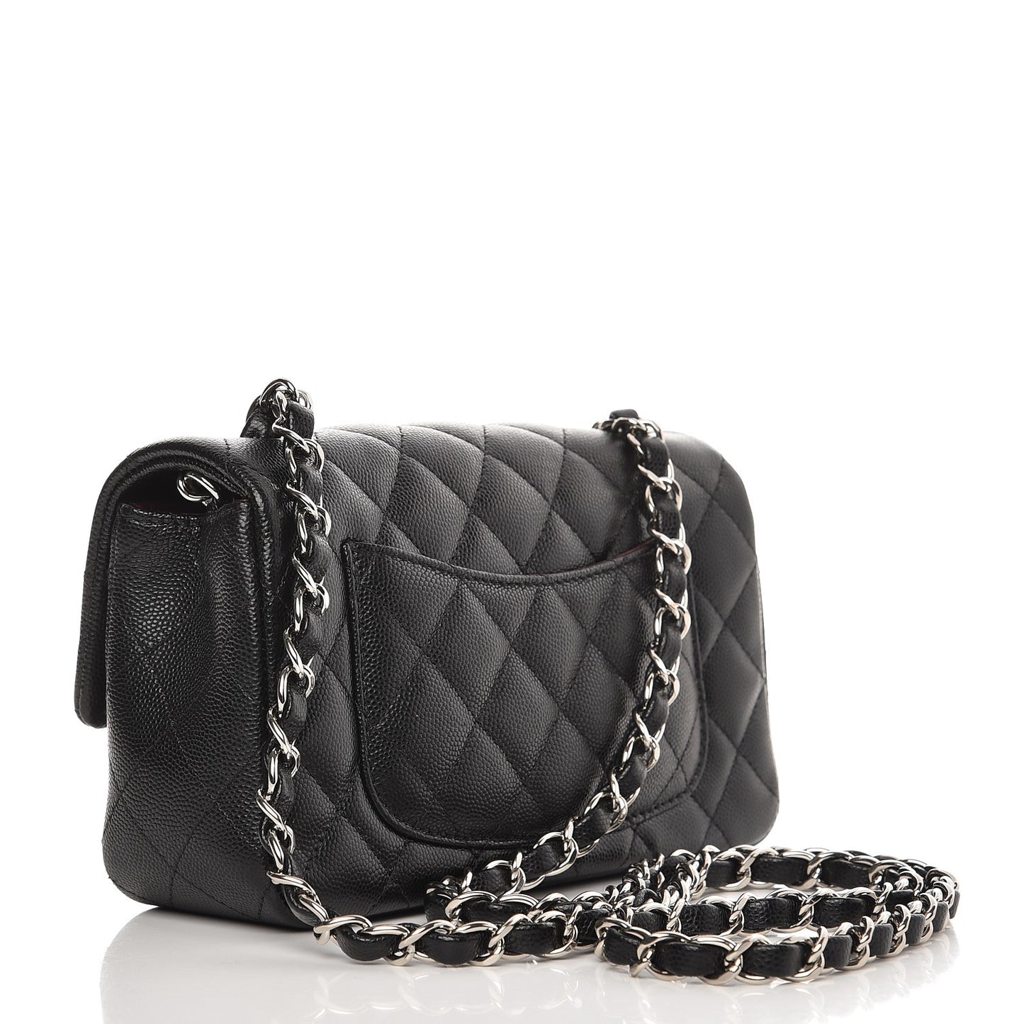 Caviar Quilted Mini Rectangular Flap Black
