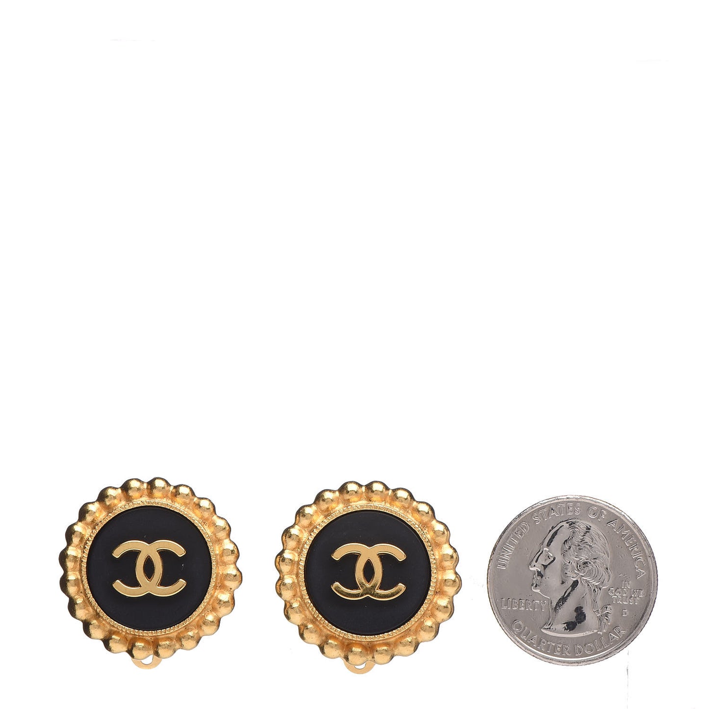 CC Clip On Earrings Black Gold