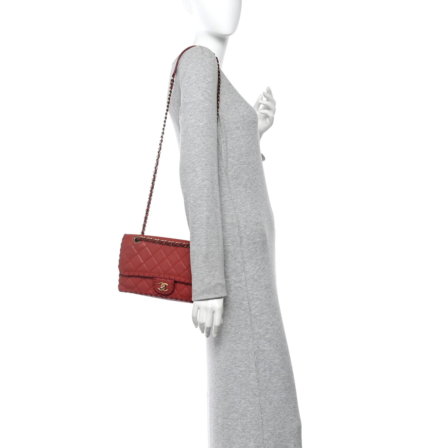 Chanel Iridescent Calfskin Medium Happy Stitch Flap Red 2 of 10