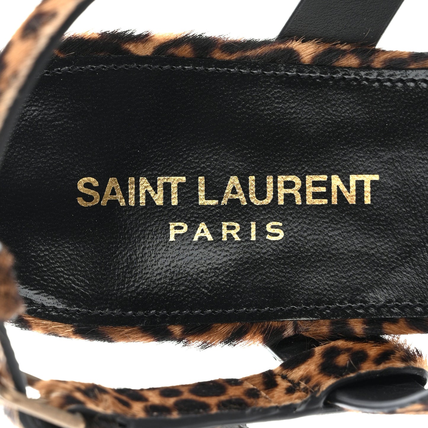 Pony Hair Leopard Cassandra Monogram Sandals 40.5 Naturale