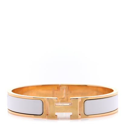 Hermes Enamel Narrow Clic Clac H Bracelet PM White 1 of 5