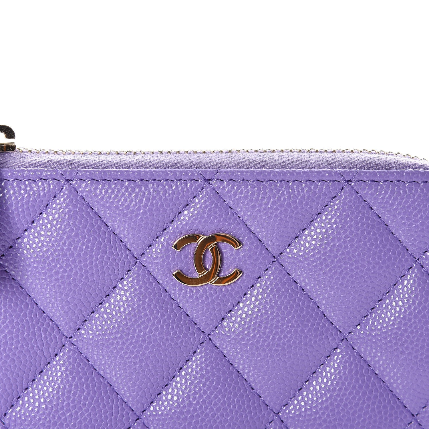 Chanel Caviar Quilted Zipped Key Holder Case Purple 10 of 11
