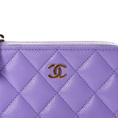 Chanel Caviar Quilted Zipped Key Holder Case Purple 10 of 11