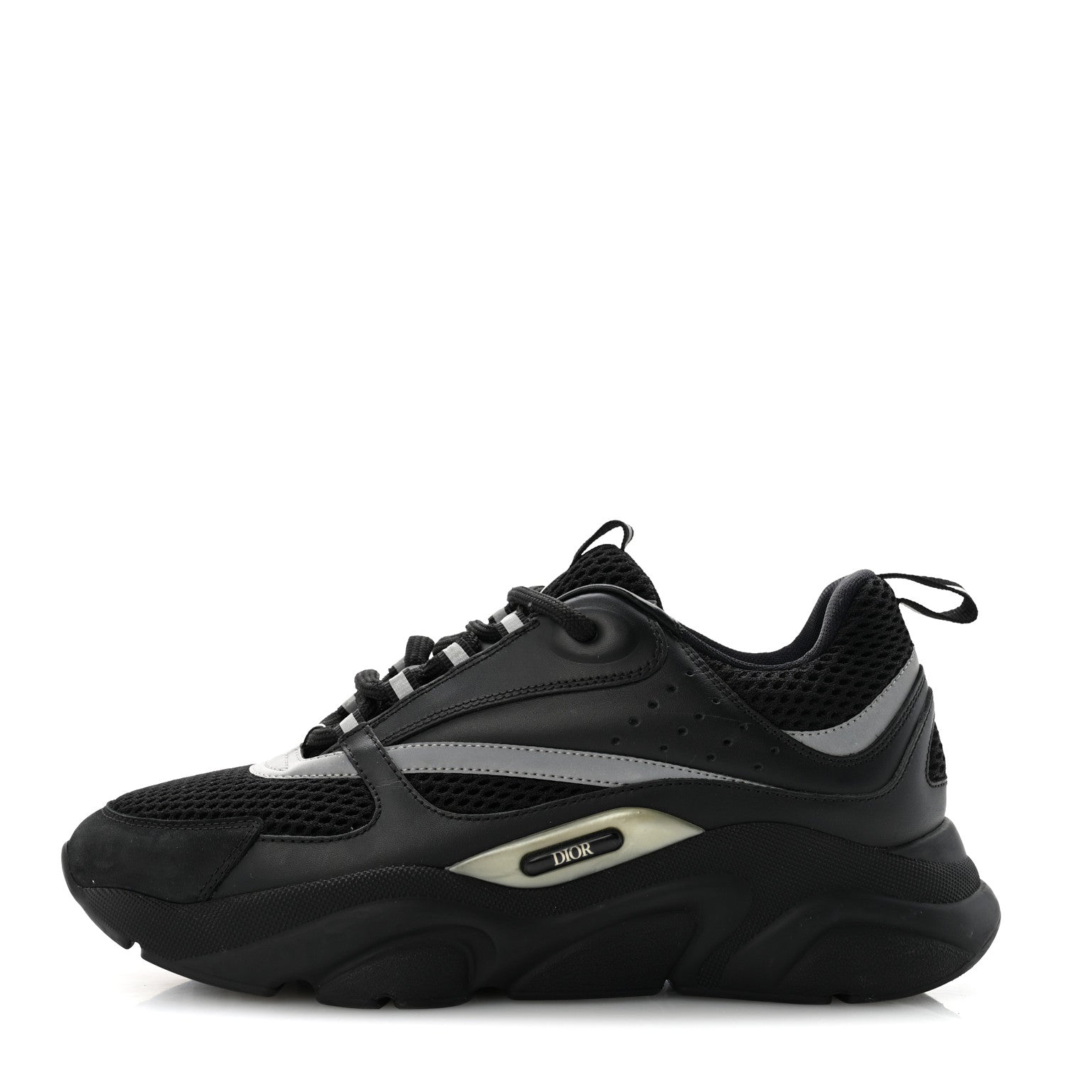 Christian Dior Technical Mesh Calfskin Mens B22 Sneakers 40 Black 1 of 9