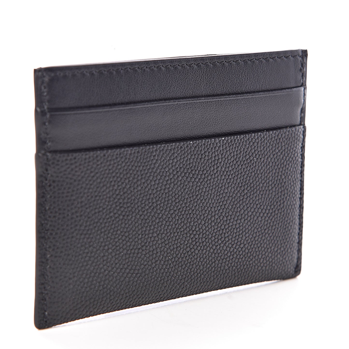 Grainy Calfskin Monogram Motif Card Case Black