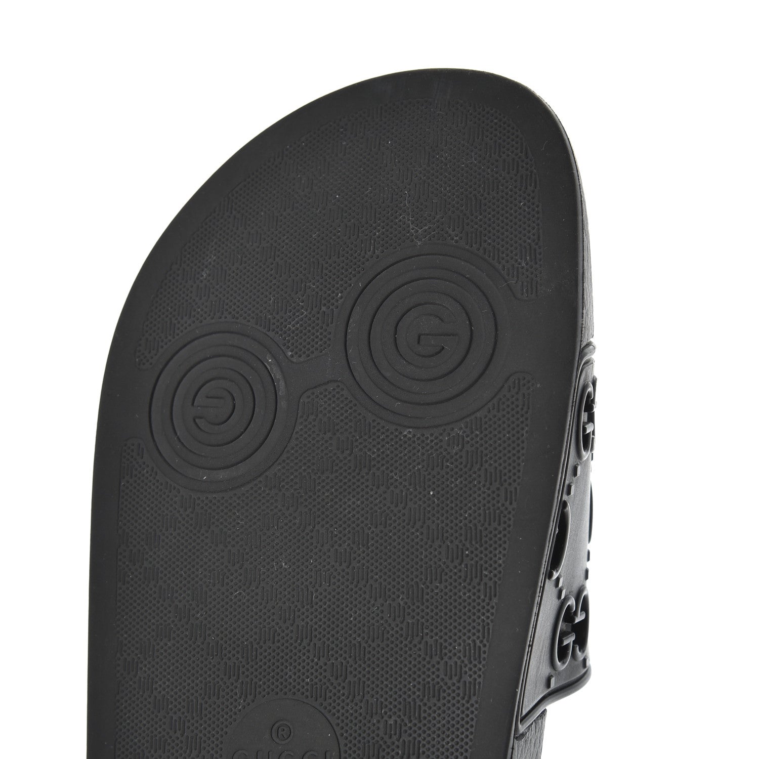 Gucci Rubber GG Monogram Mens Slide Sandals 6 Black 14 of 15