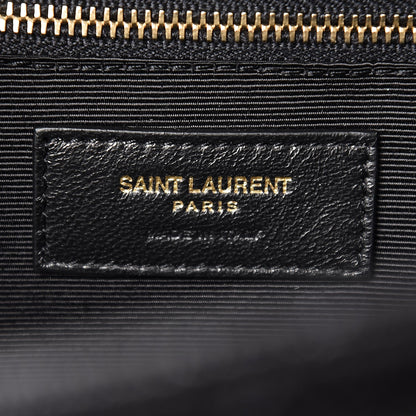 Saint Laurent Grain De Poudre Textured Mixed Matelasse Large Triquilt Monogram Satchel Black 7 of 7