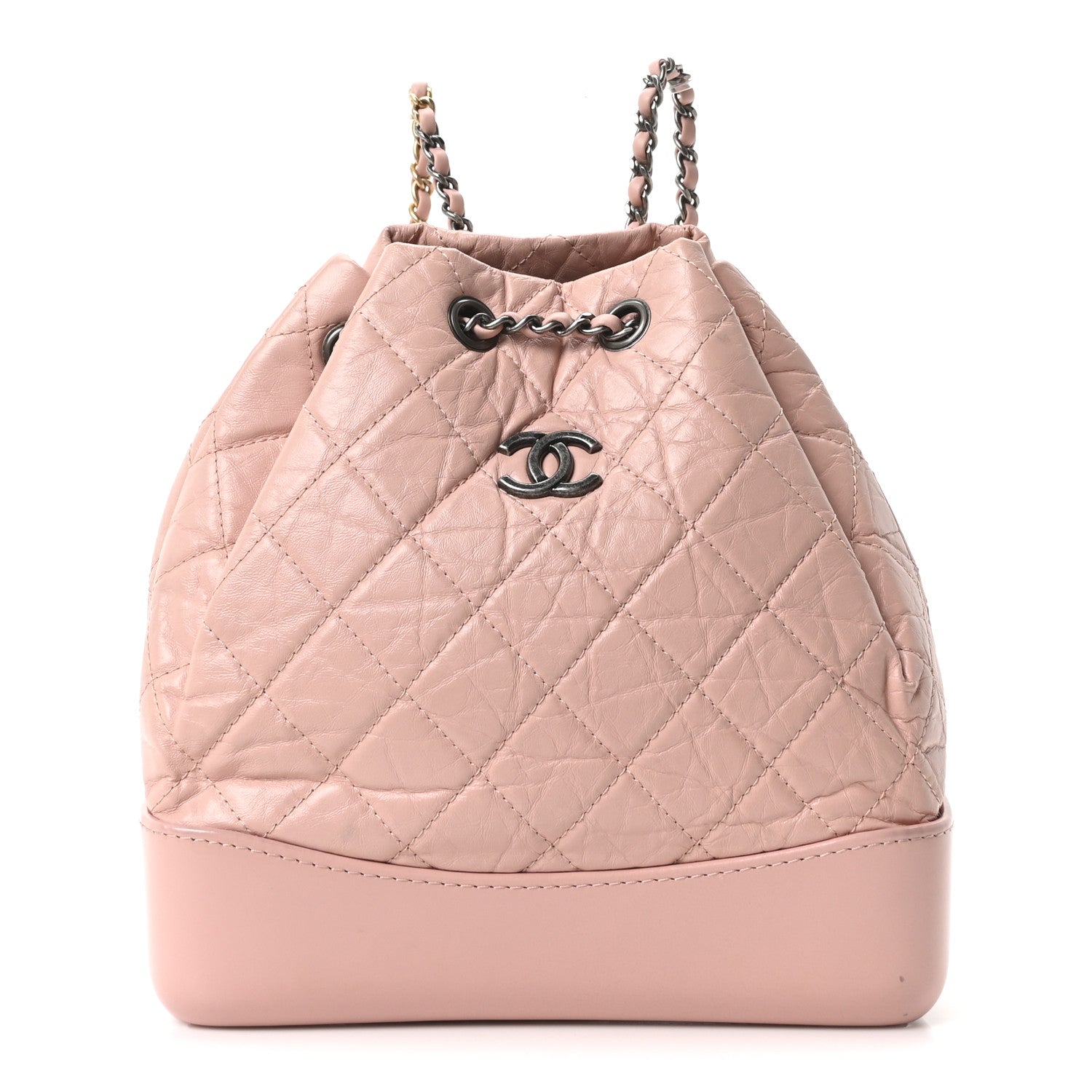 Chanel Aged Calfskin Quilted Small Gabrielle Backpack Pink 1 of 10