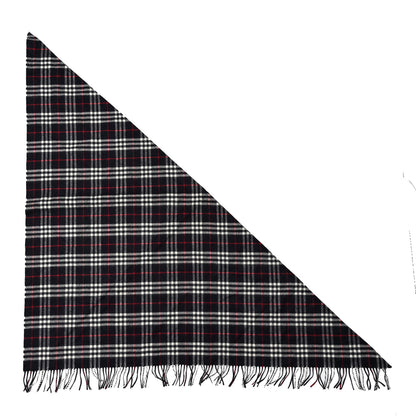 Burberry Cashmere Half Vintage Check Bandana Scarf Navy 1 of 3