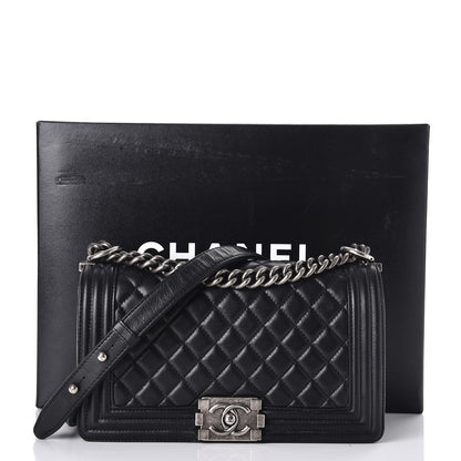 Chanel Calfskin Quilted Medium Boy Flap Black 9 of 9