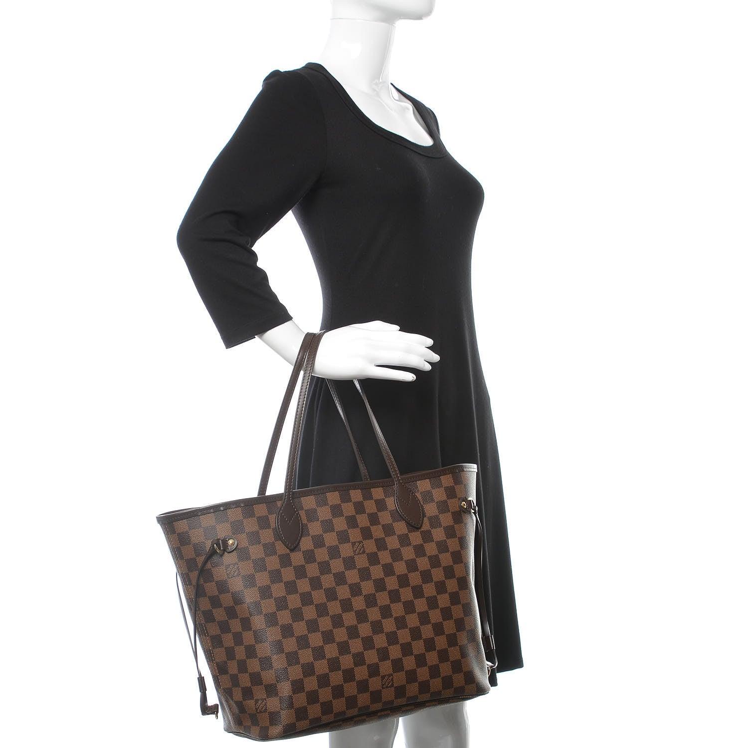 Louis Vuitton Damier Ebene Neo Neverfull MM Rose Ballerine 3 of 13