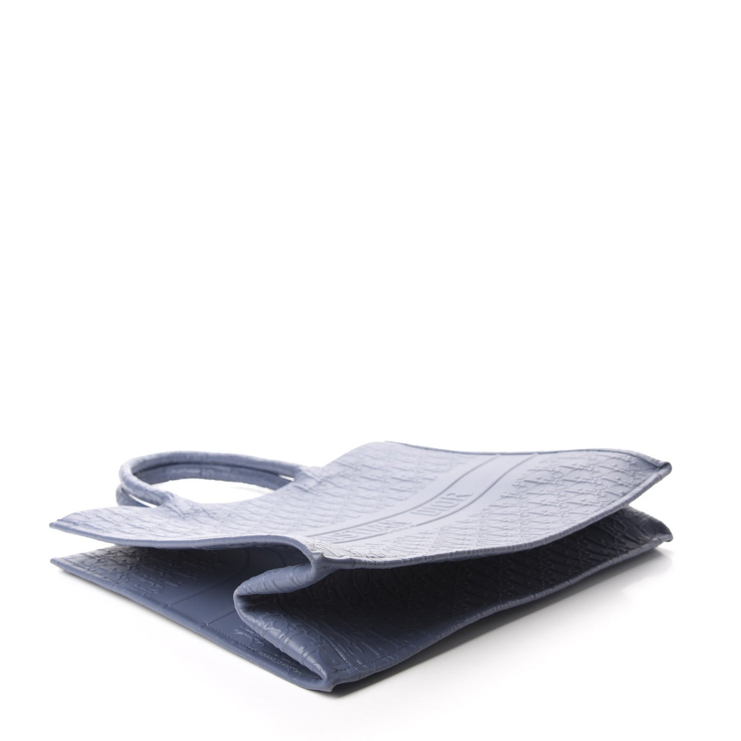 Oblique Calfskin Embossed Book Tote Denim Blue
