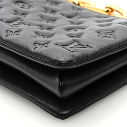 Louis Vuitton Lambskin Embossed Monogram Coussin BB Black 10 of 11