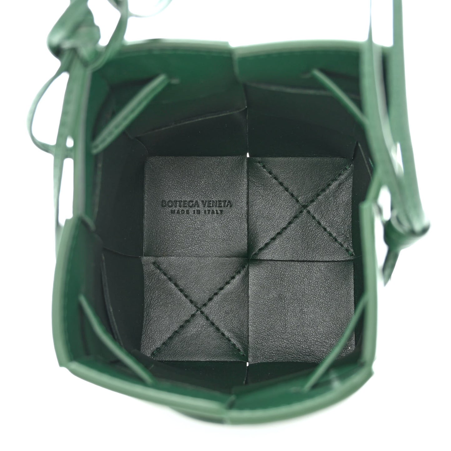 Nappa Maxi Intrecciato Mini Cassette Bucket Bag Raintree