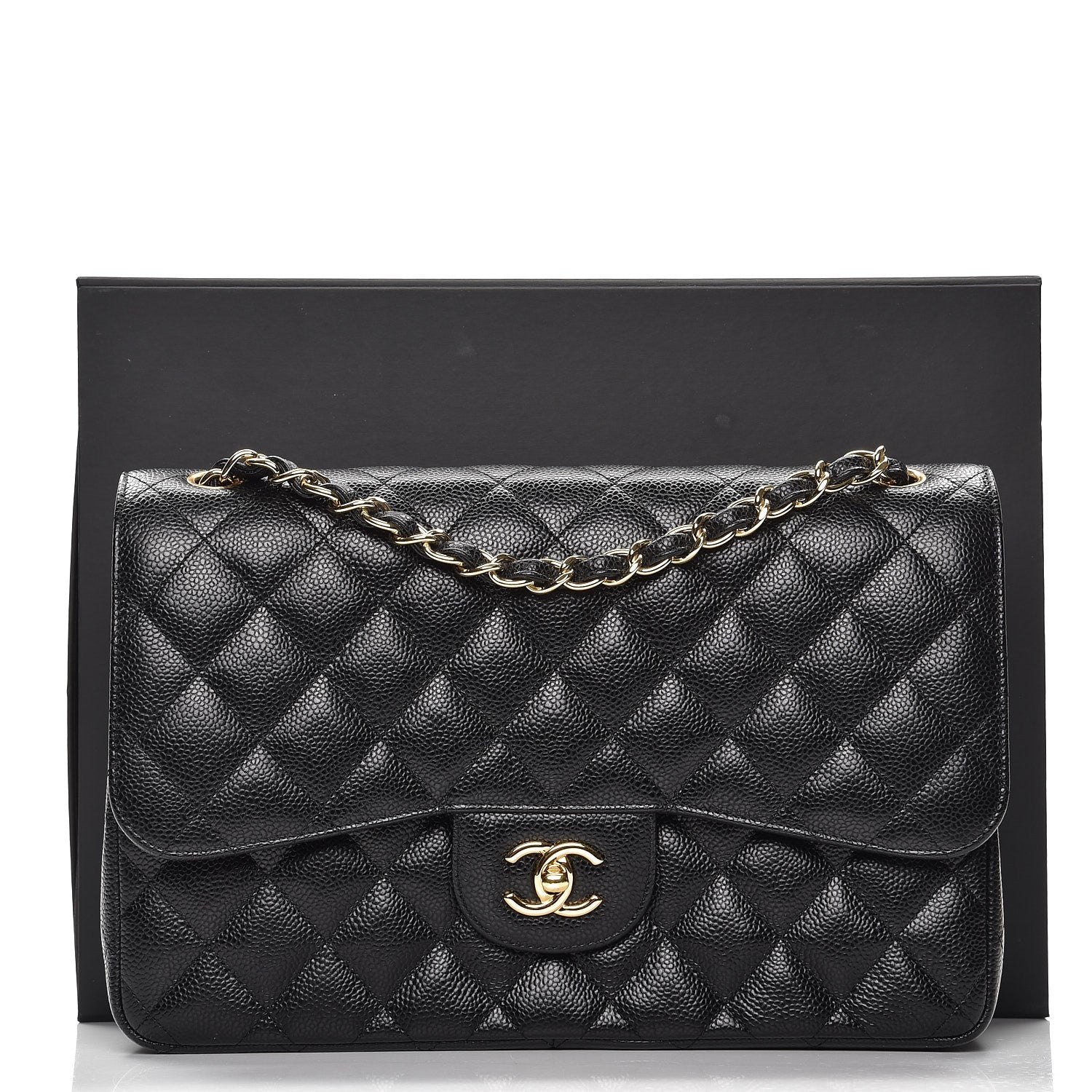 Chanel Caviar Quilted Jumbo Double Flap Black 9 of 9