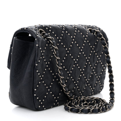 Chanel Washed Lambskin Studded Metal Beauty Flap Navy 3 of 9