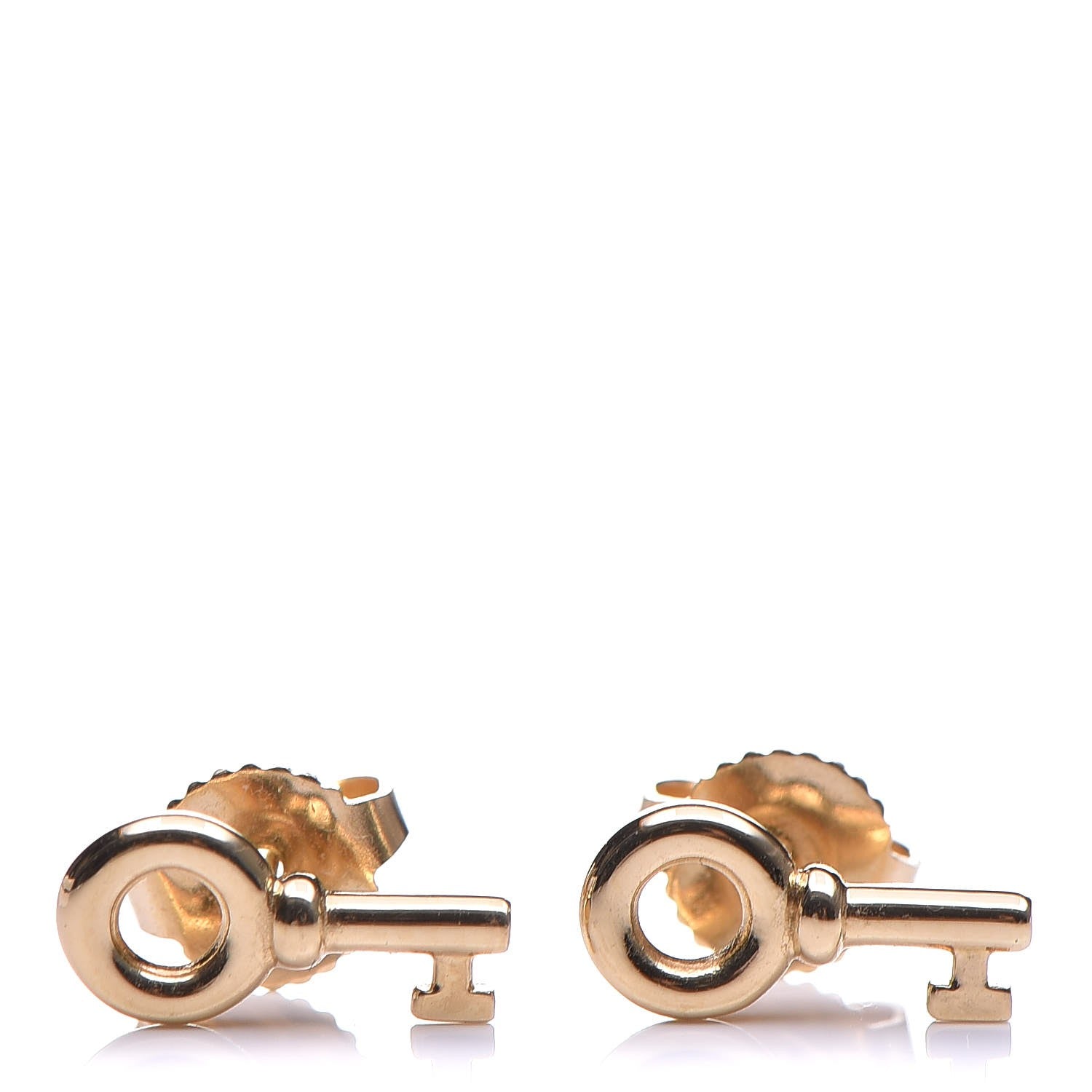 Tiffany 18K Yellow Gold Mini Key Earrings 1 of 5