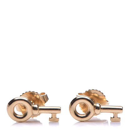 Tiffany 18K Yellow Gold Mini Key Earrings 1 of 5