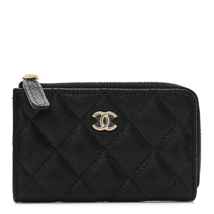 Chanel Caviar Quilted Zipped Key Holder Case Black 1 of 10